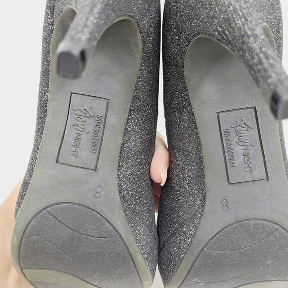 Fioni Night Stiletto High Heels Sparkle Platform Pumps Black, Size 8 PRE-OWNED - Picture 5 of 7